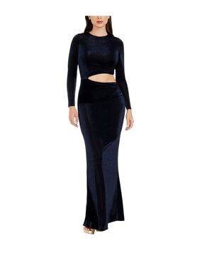 Dress the Population Midnight Blue Shimmer Cut Out Maxi Dress